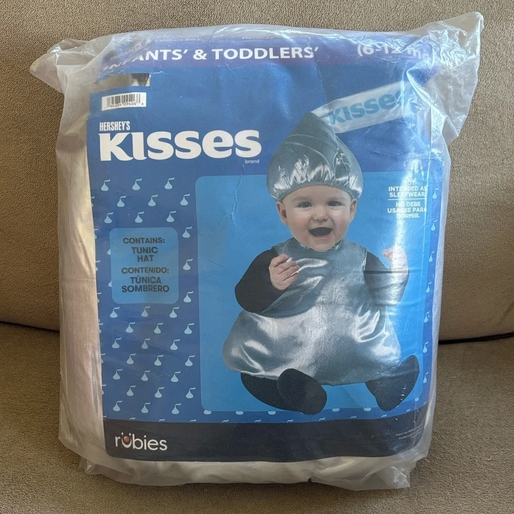 Brand New Hershey Kiss Infant Baby Halloween Costume Metallic Silver Chocolate